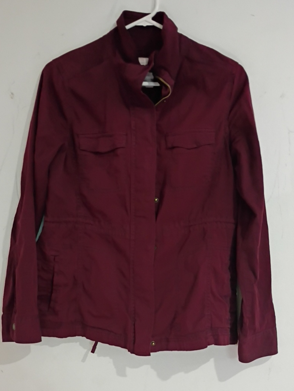 Sonoma Wine-Colored Utility Jacket with Snap Closure